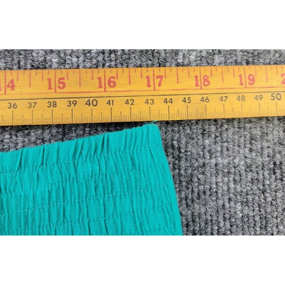 Charlotte Russe Women 14 Skirt Turquoise White Embroidered Scalloped Hem Pockets - Picture 6 of 8